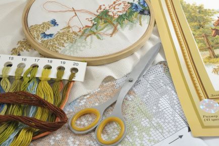 Материалы и инструменты для вышивки крестиком