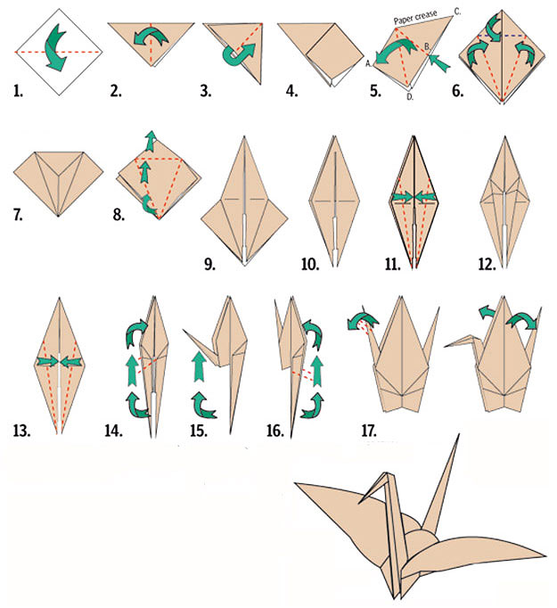 Инструкция оригами журавлик