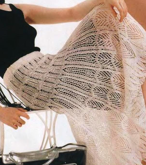 Прозрачная ажурная юбка