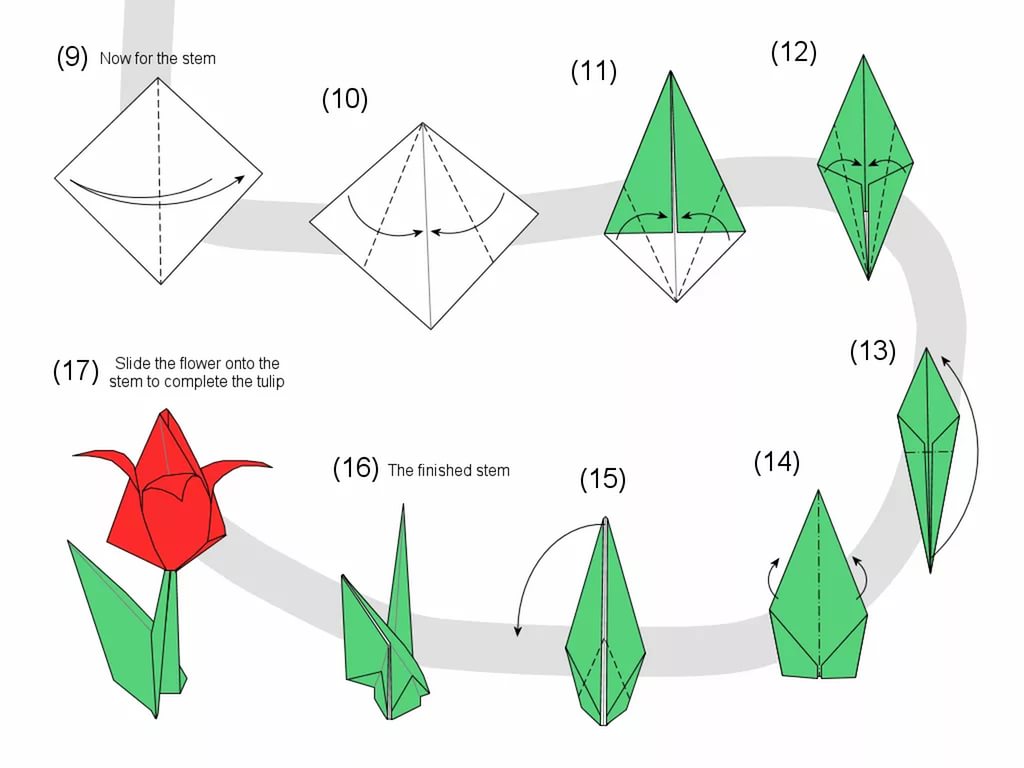 Оригами Простых Цветов Из Бумаги