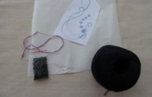 Вышивка по вязанному полотну